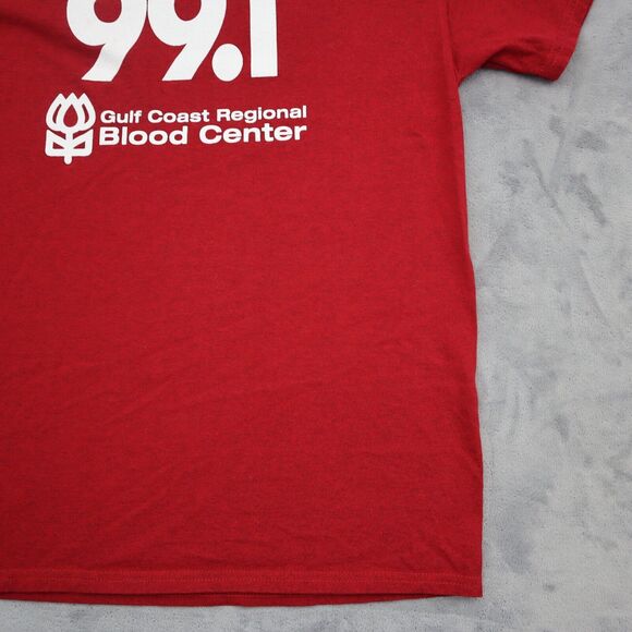Gildan Shirt Mens M Red Crew Neck Short Sleeve Heavy Cotton Blood Donor Tee - Picture 15 of 16